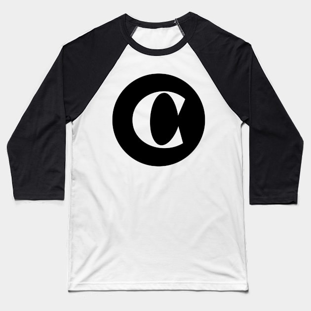 C (Letter Initial Monogram) Baseball T-Shirt by n23tees